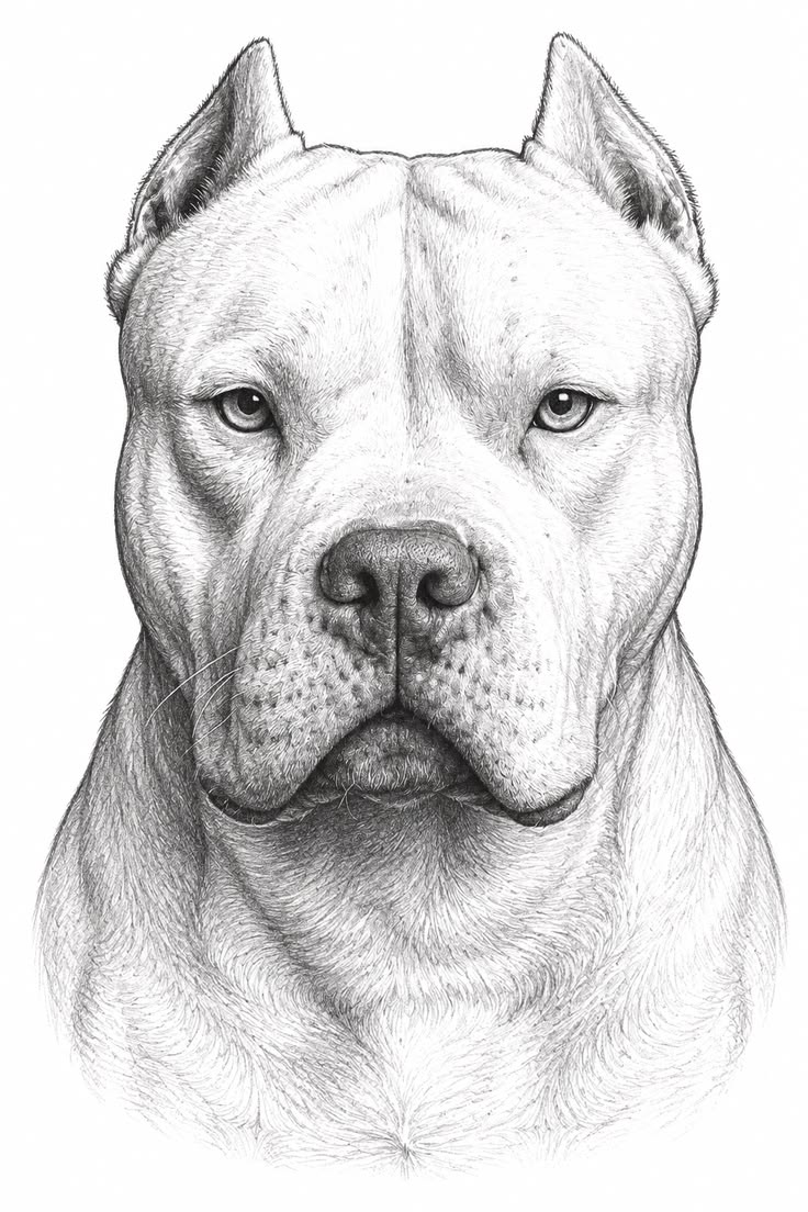 Detailed pencil portrait of a dog